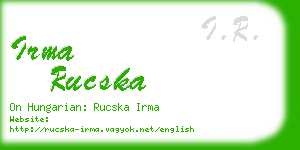 irma rucska business card